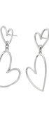 Aretes 2 Corazones Latidos Plata - Tanya Moss