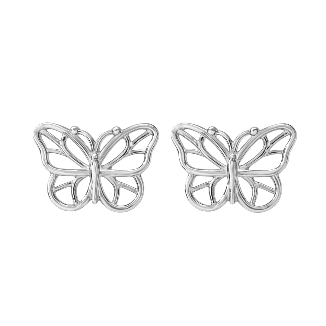 Broqueles Plata 925 MIA Mariposa Con Circonias