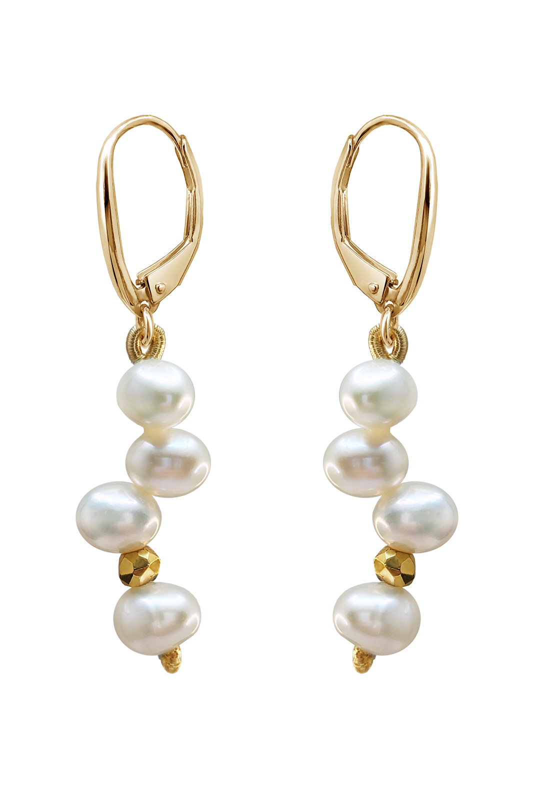 Aretes Plata 925 Perlas 2026 Perlas Rosas Oval con Pirita Dorada