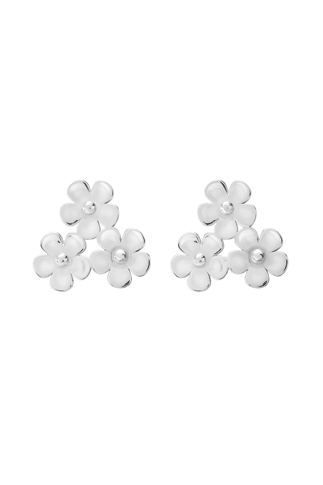 Broqueles Plata 925 Linda 3 Flores - Tanya Moss
