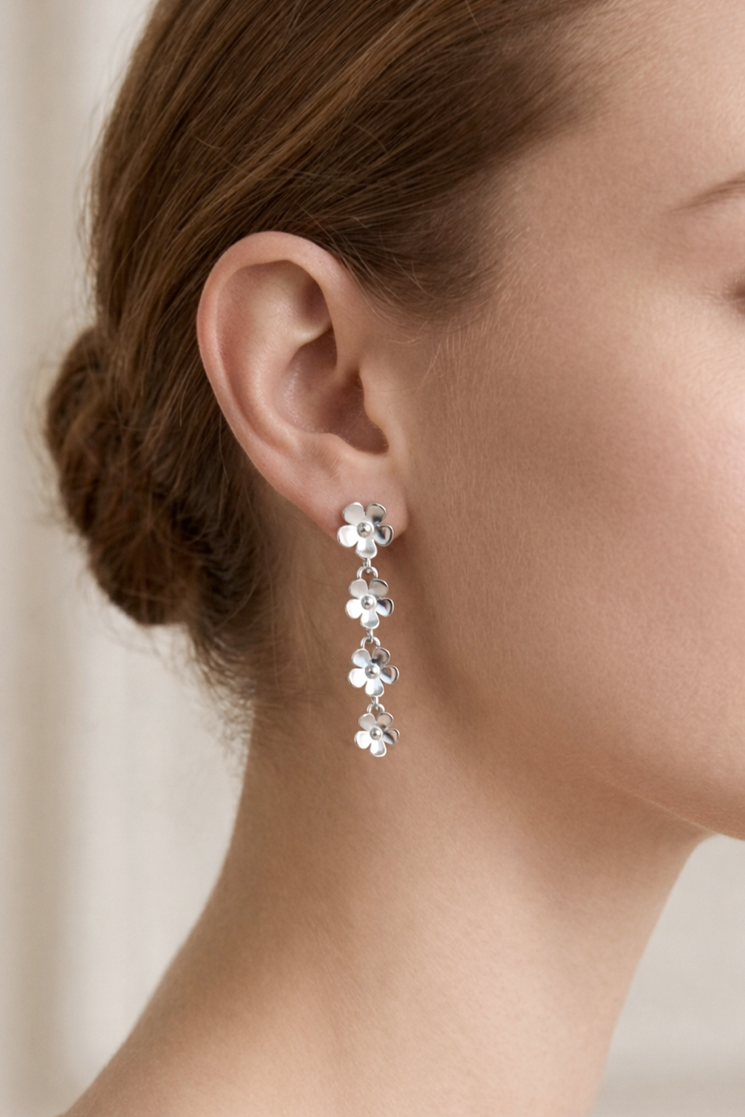Aretes Plata 925 Linda 4 Flores - Tanya Moss