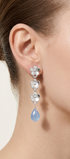 Aretes Plata 925 Linda 3 Flores con Cuarzo Azul - Tanya Moss