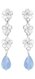 Aretes Plata 925 Linda 3 Flores con Cuarzo Azul - Tanya Moss