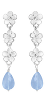 Aretes Plata 925 Linda 3 Flores con Cuarzo Azul - Tanya Moss