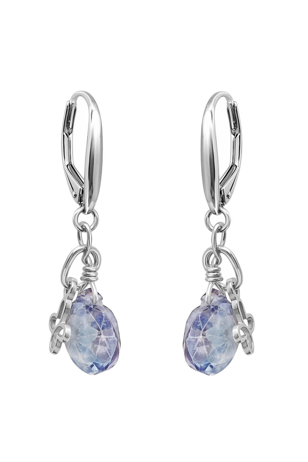 Aretes Plata 925 Mini Mariposa Mariposa con Cuarzo Místico