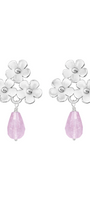 Broqueles Plata 925 Linda 3 Flores con Amatista - Tanya Moss