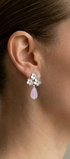 Broqueles Plata 925 Linda 3 Flores con Amatista - Tanya Moss