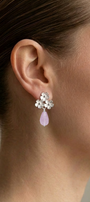 Broqueles Plata 925 Linda 3 Flores con Amatista - Tanya Moss