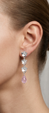 Aretes Plata 925 Linda 3 Flores con Amatista - Tanya Moss