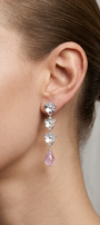 Aretes Plata 925 Linda 3 Flores con Amatista - Tanya Moss