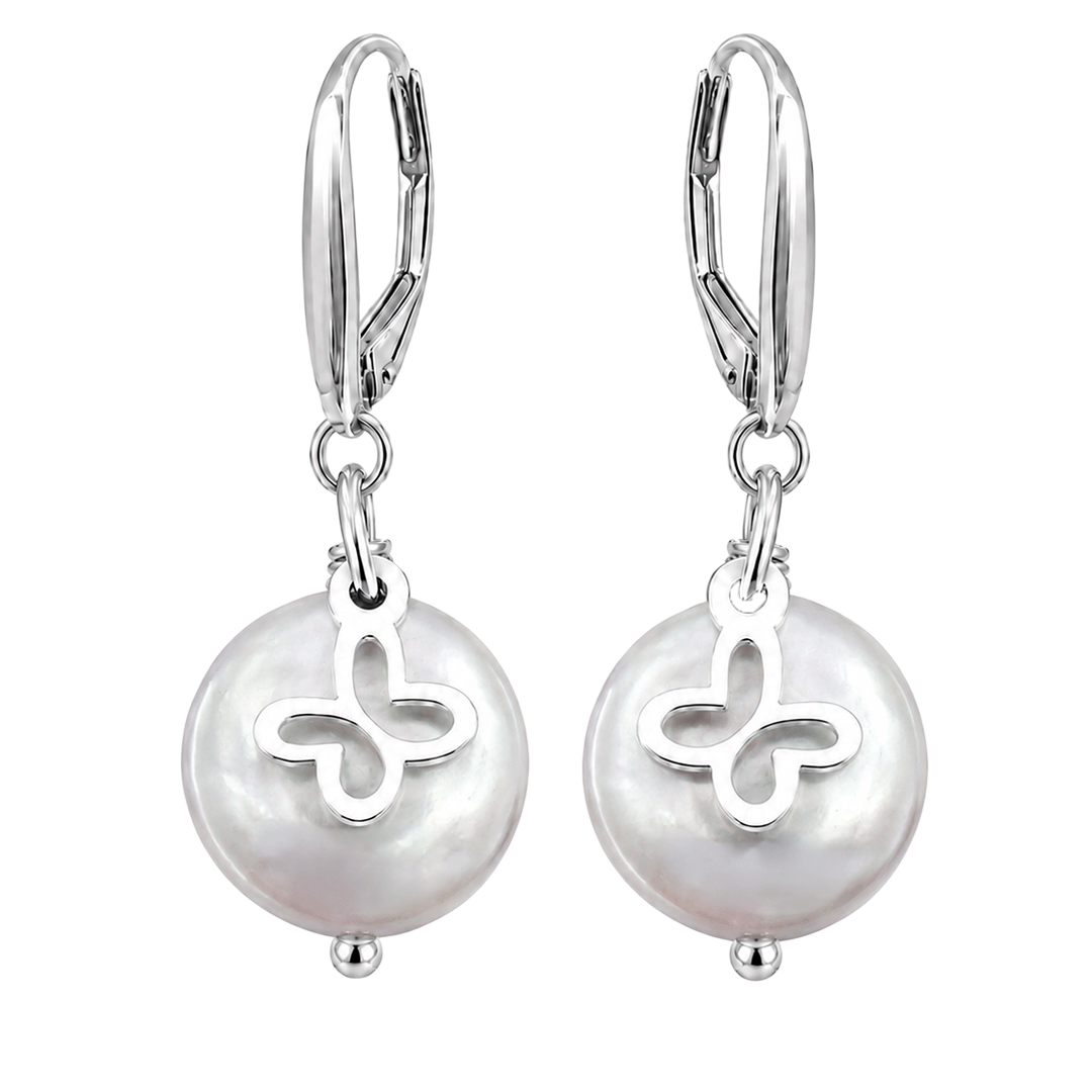 Aretes Mariposa Mini Perla Coin