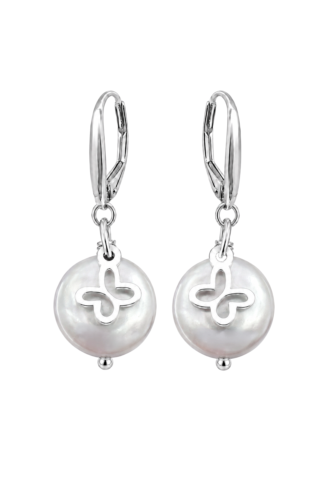 Aretes Mariposa Mini Perla Coin - Tanya Moss