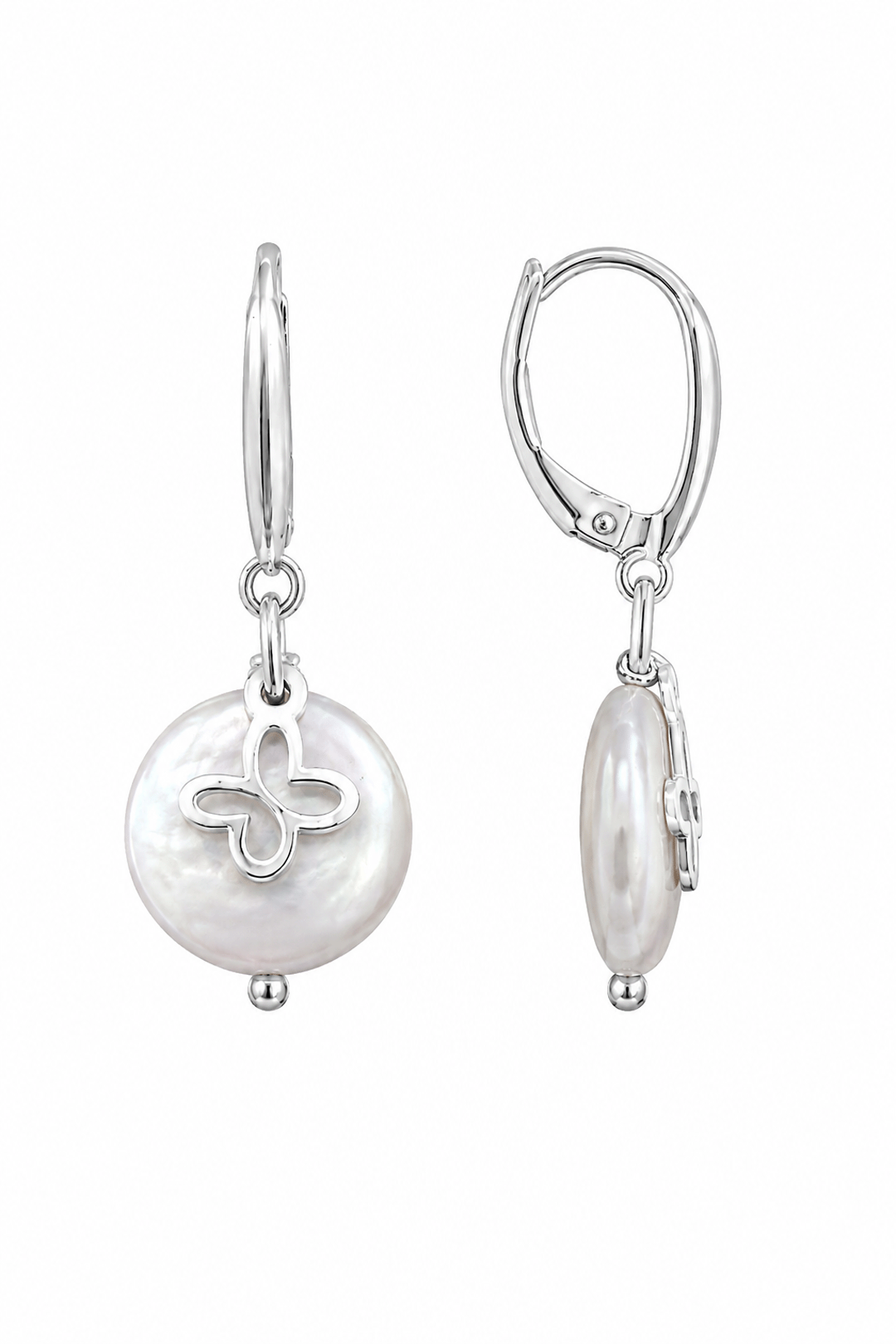Aretes Mariposa Mini Perla Coin - Tanya Moss