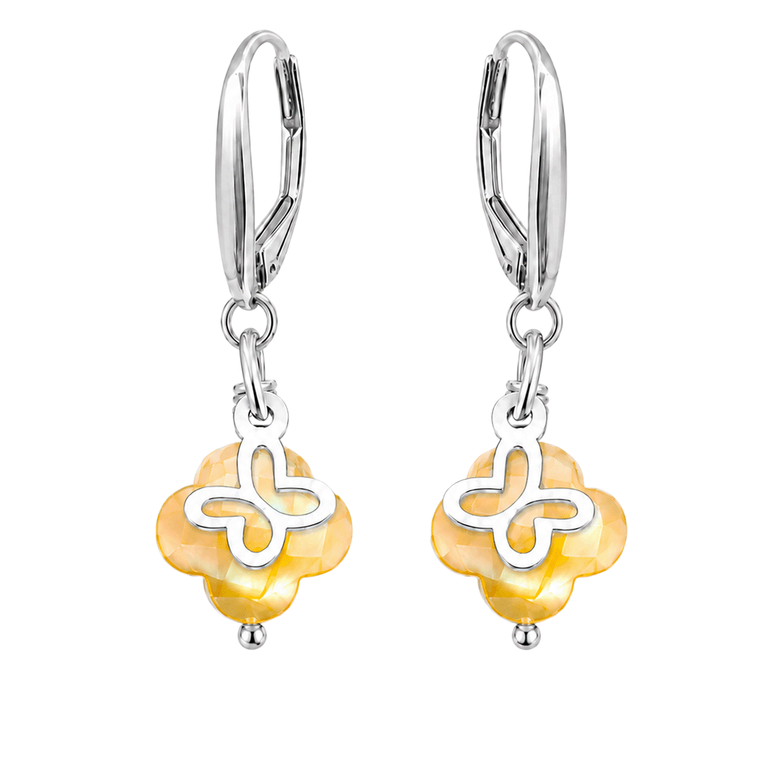 Aretes Mariposa Mini MOP Amarilla