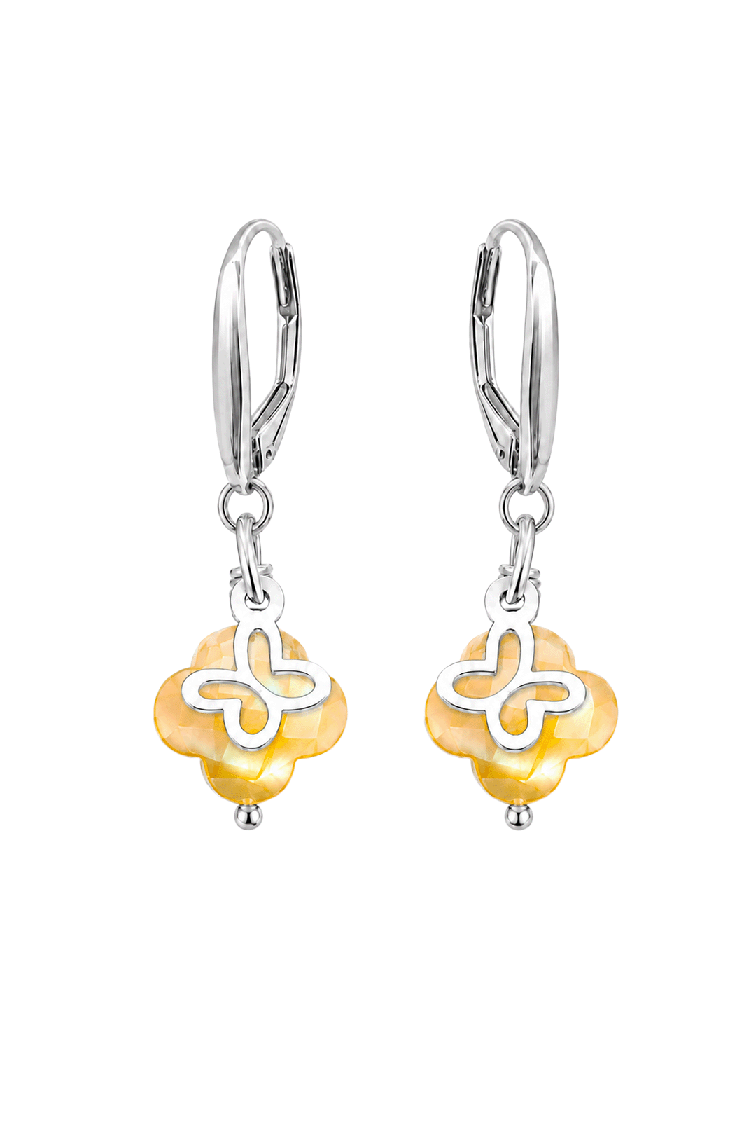 Aretes Mariposa Mini MOP Amarilla