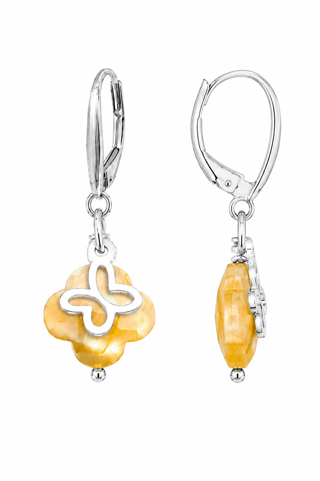 Aretes Mariposa Mini MOP Amarilla