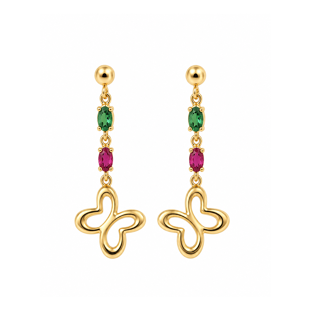 Aretes Icónica Colores Con Mariposa