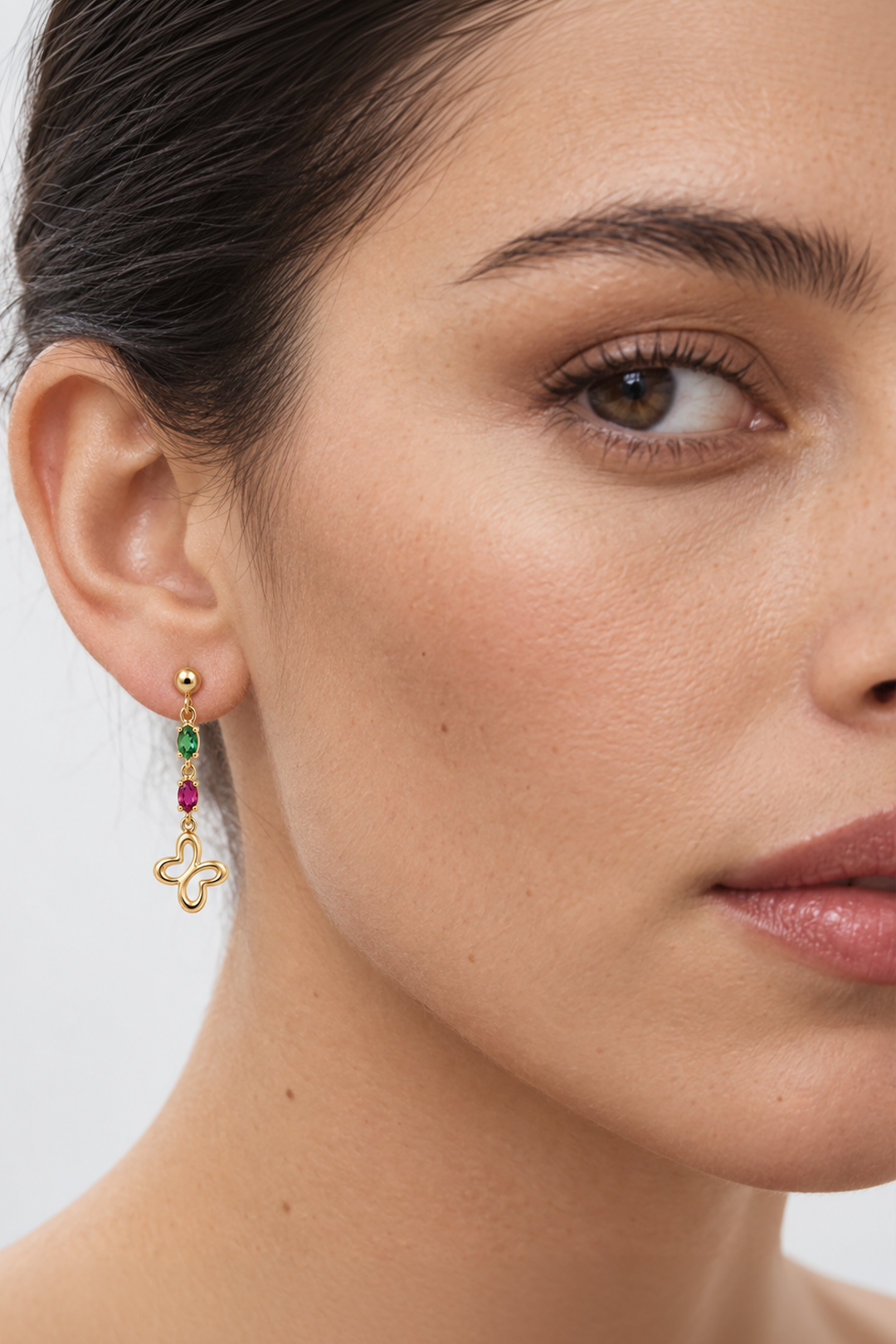 Aretes Icónica Colores Con Mariposa