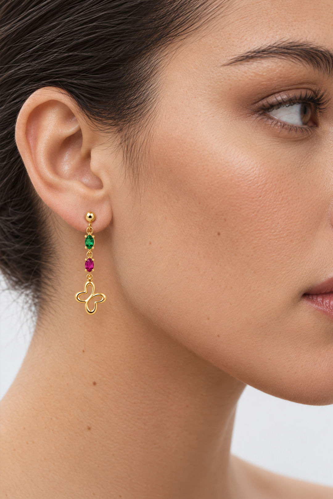 Aretes Icónica Colores Con Mariposa