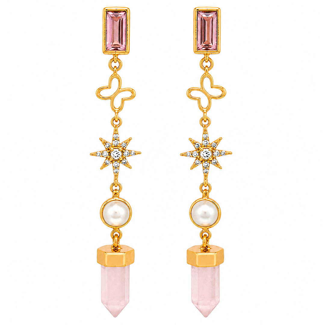 Aretes Icónica Estrella Y Piedras