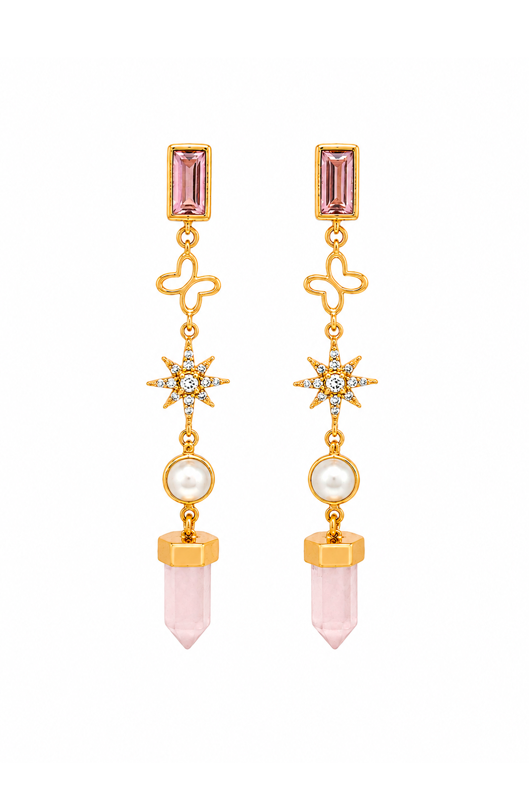 Aretes Icónica Estrella Y Piedras