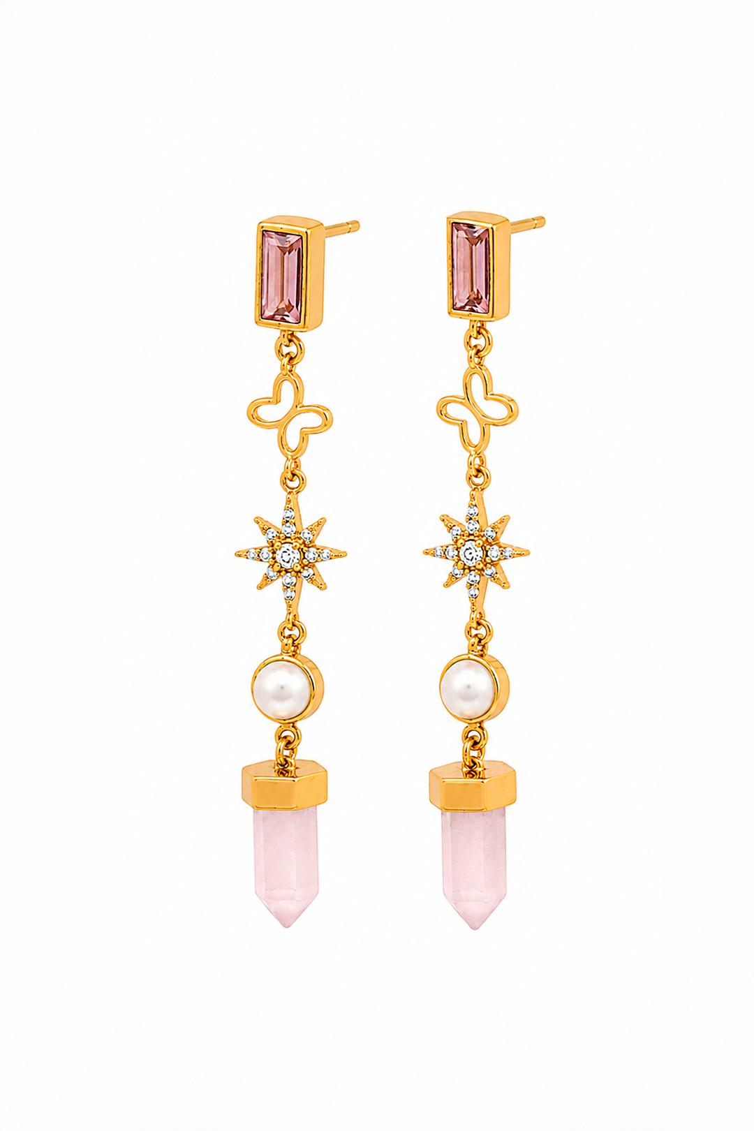 Aretes Icónica Estrella Y Piedras