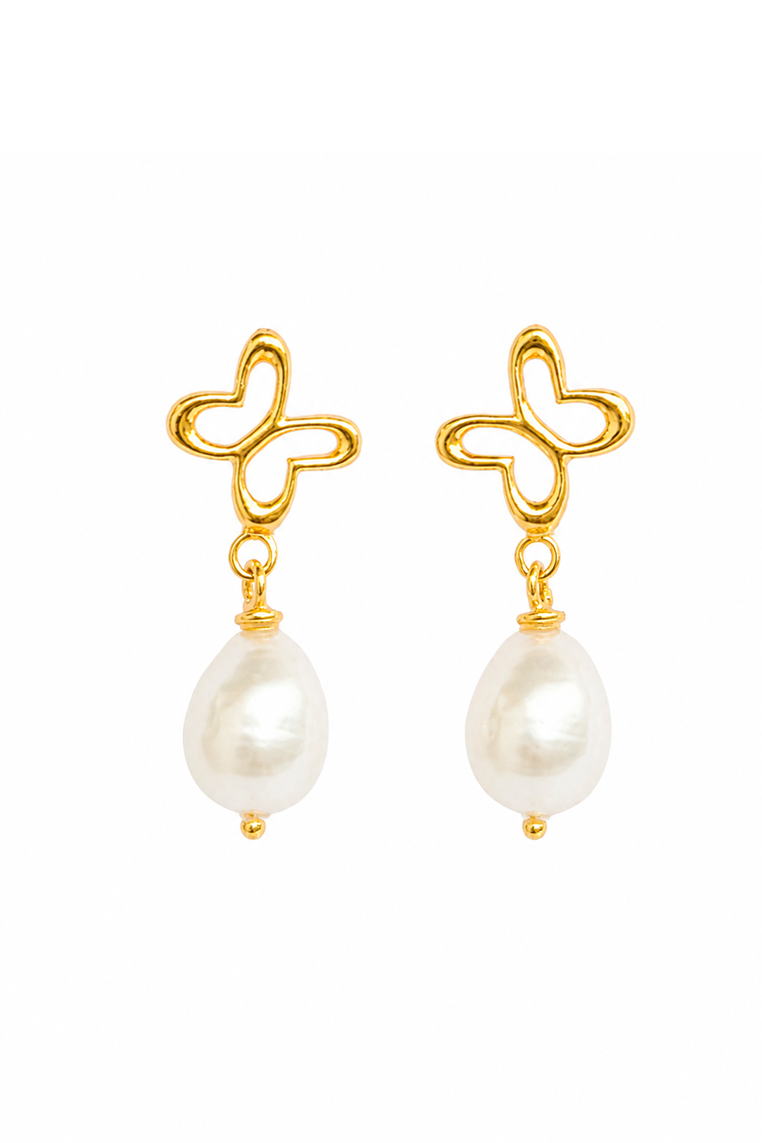 Aretes Icónica Mariposa Y Perla