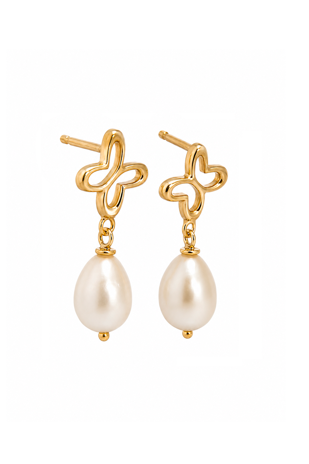 Aretes Icónica Mariposa Y Perla