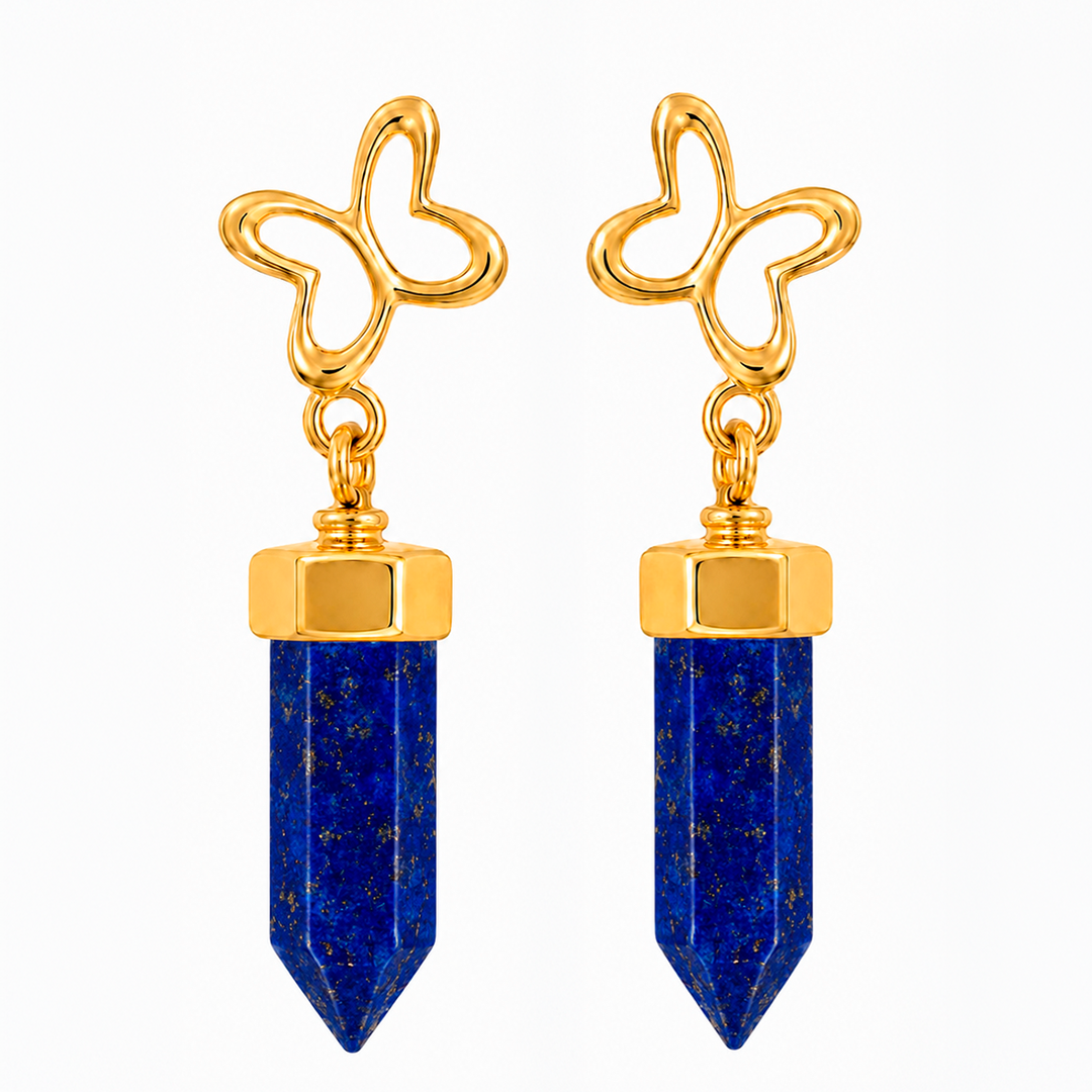 Aretes Icónica Mariposa Lapizlazuli