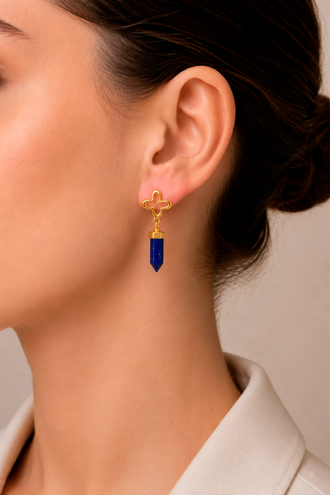 Aretes Icónica Mariposa Lapizlazuli