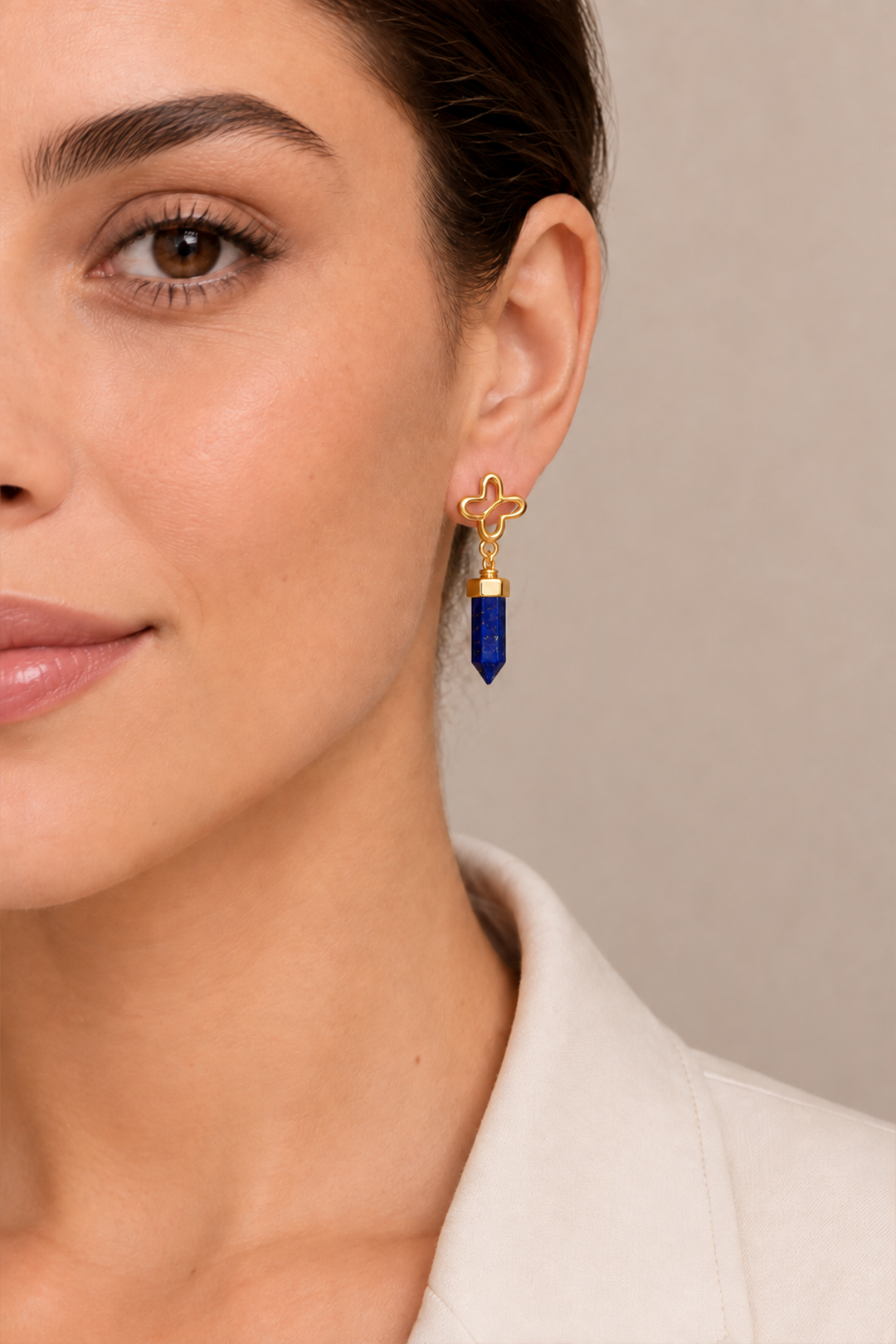 Aretes Icónica Mariposa Lapizlazuli