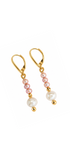 Aretes Perla Rosa y Blanca Pirita Dorada - Tanya Moss