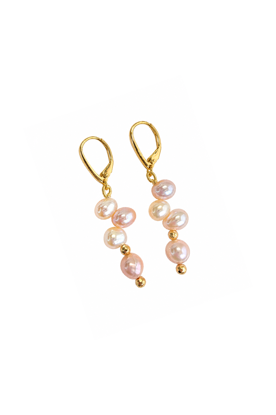 Aretes Perlas Rosas Despeinadas