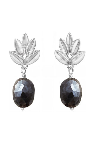 Broqueles Hojita Con Moonstone Obscura