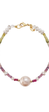 Pulsera Mele Piedras Preciosas Y Perla  Oro 14k - Tanya Moss