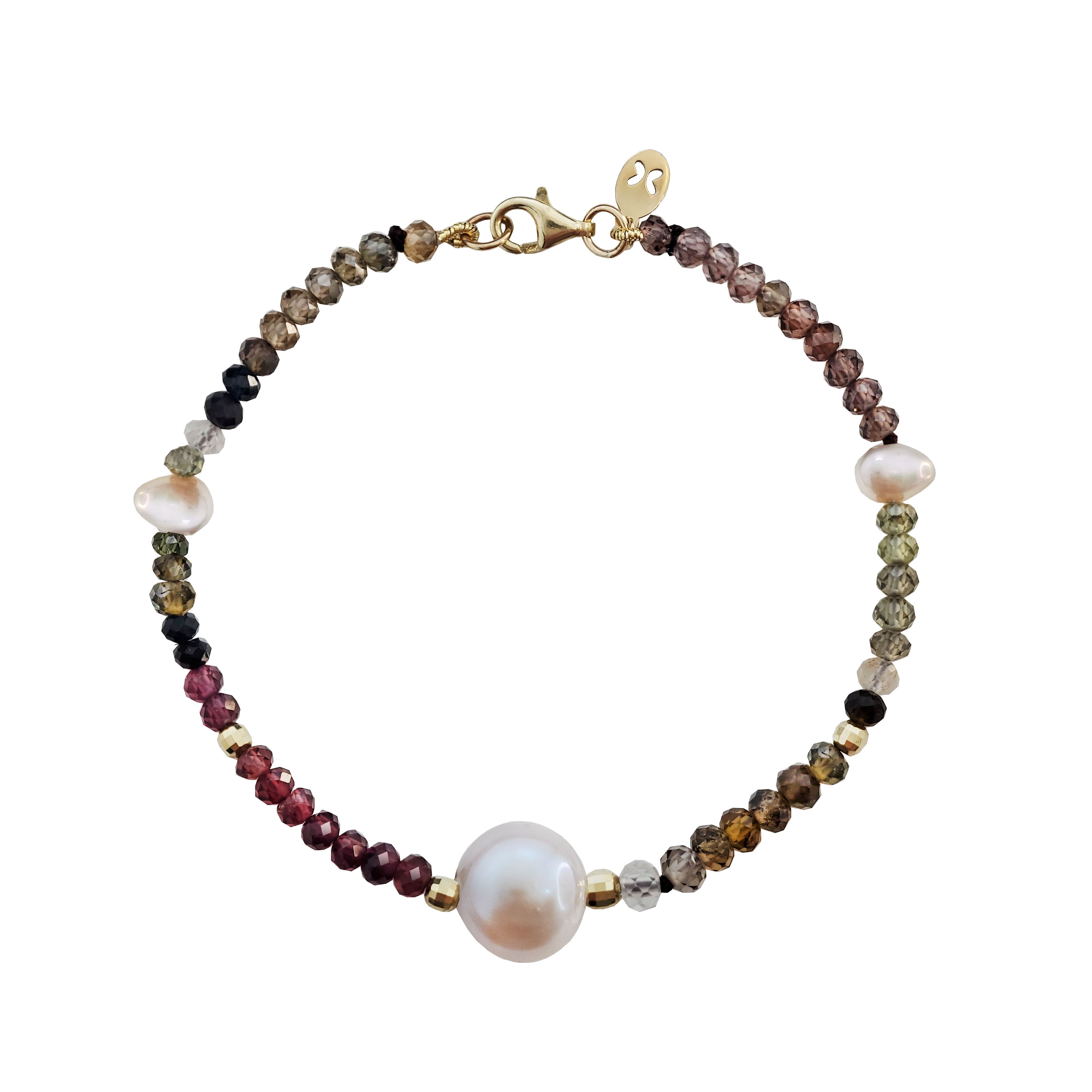 Pulsera Mujer Oro 14K Oro Finito Zafiro Tundra Perlas - Tanya Moss