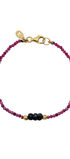 Pulsera Ruby 2mm Con Zafiro Azul Oro 14k - Tanya Moss