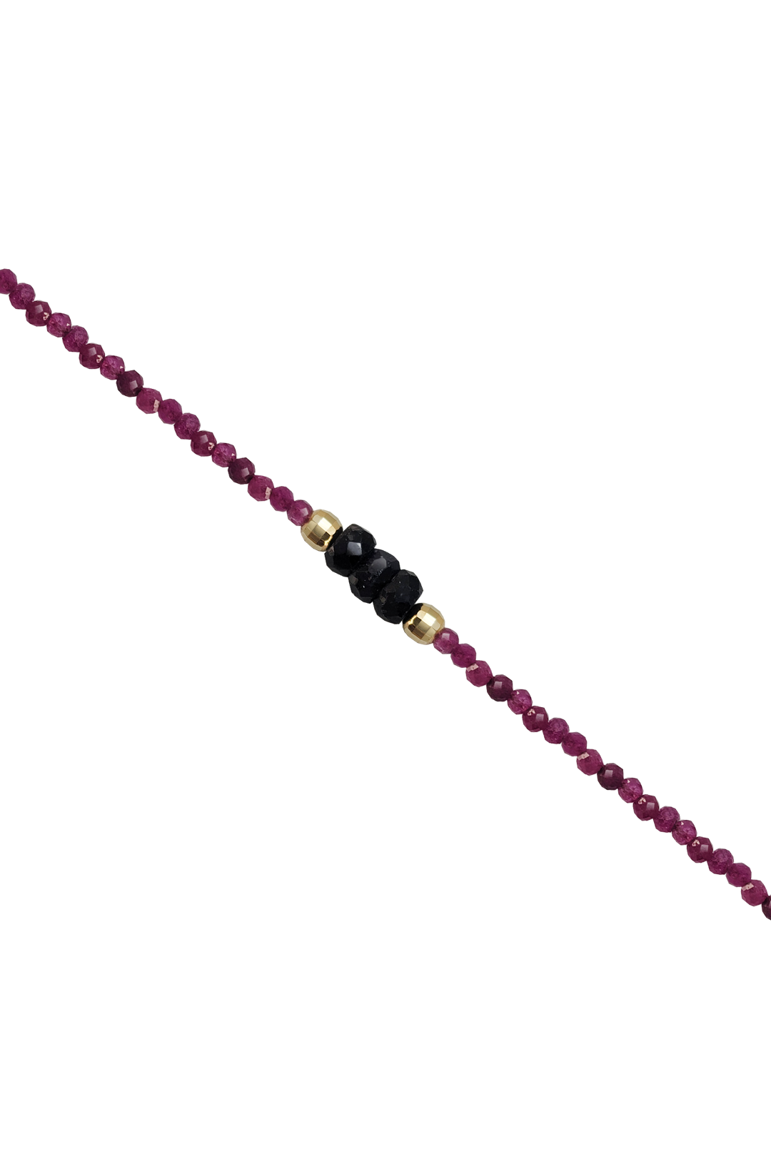 Pulsera Ruby 2mm Con Zafiro Azul Oro 14k - Tanya Moss