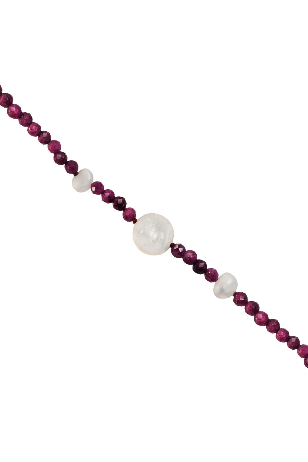 Pulsera Ruby 3mm Con Perlas Oro 14k - Tanya Moss