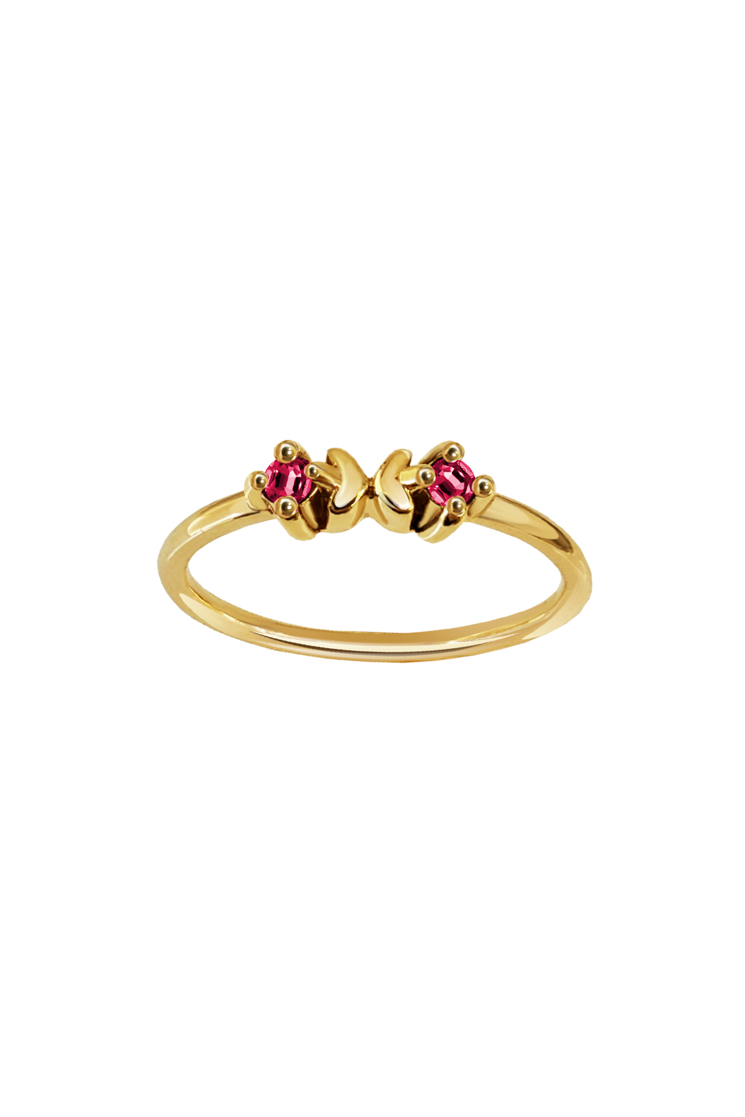 Anillo Mujer Oro 14K Oro Mariposa Rubi
