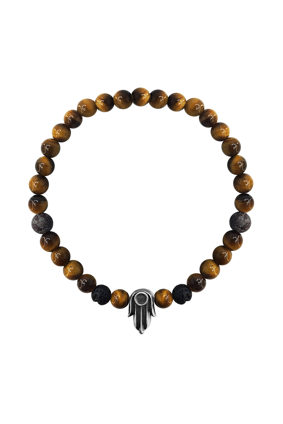 Pulsera Moss Mano de Fátima Con Ojo de Tigre