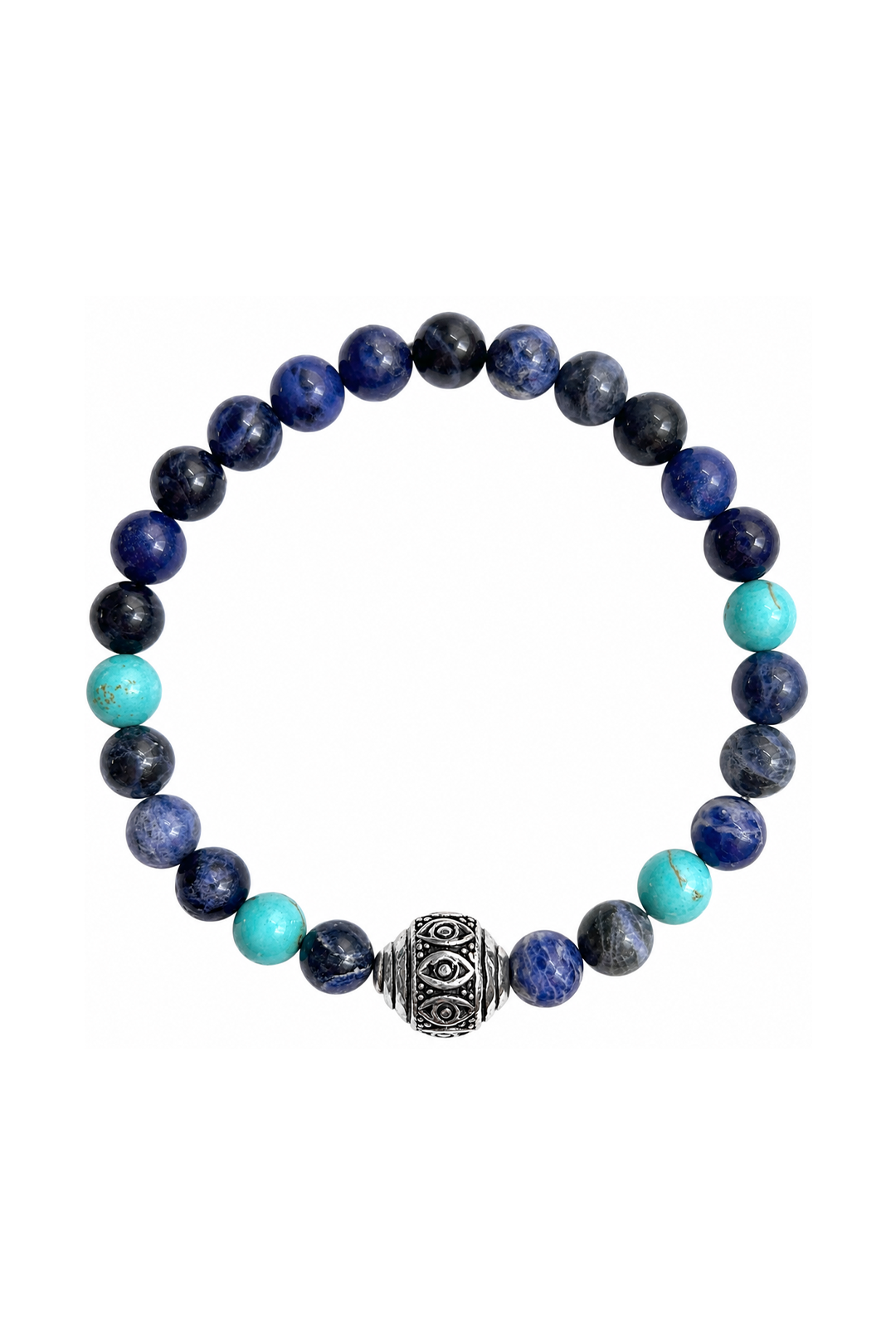 Pulsera Moss Bolita de Ojos Sodalita Facetada
