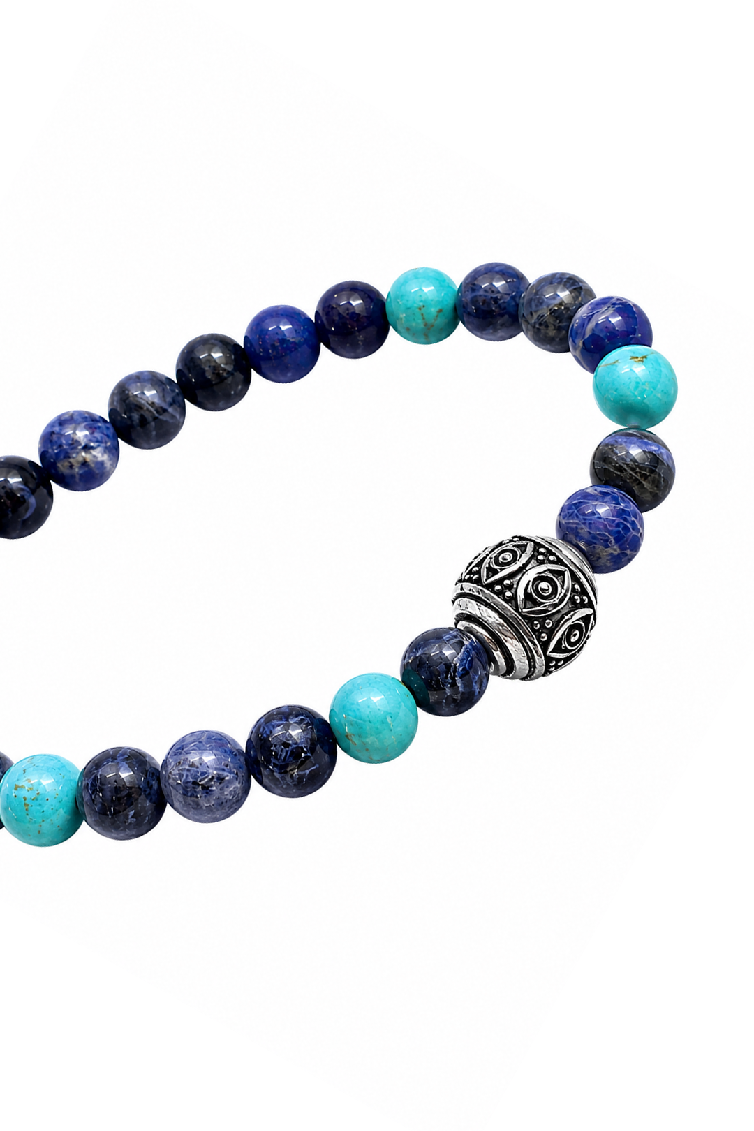 Pulsera Moss Bolita de Ojos Sodalita Facetada