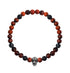 Pulsera Calavera Ojo De Tigre Y Agata Roja - Tanya Moss