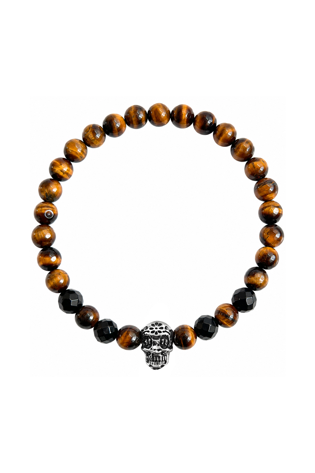 Pulsera Moss Calavera Ojo de Tigre y Ágata