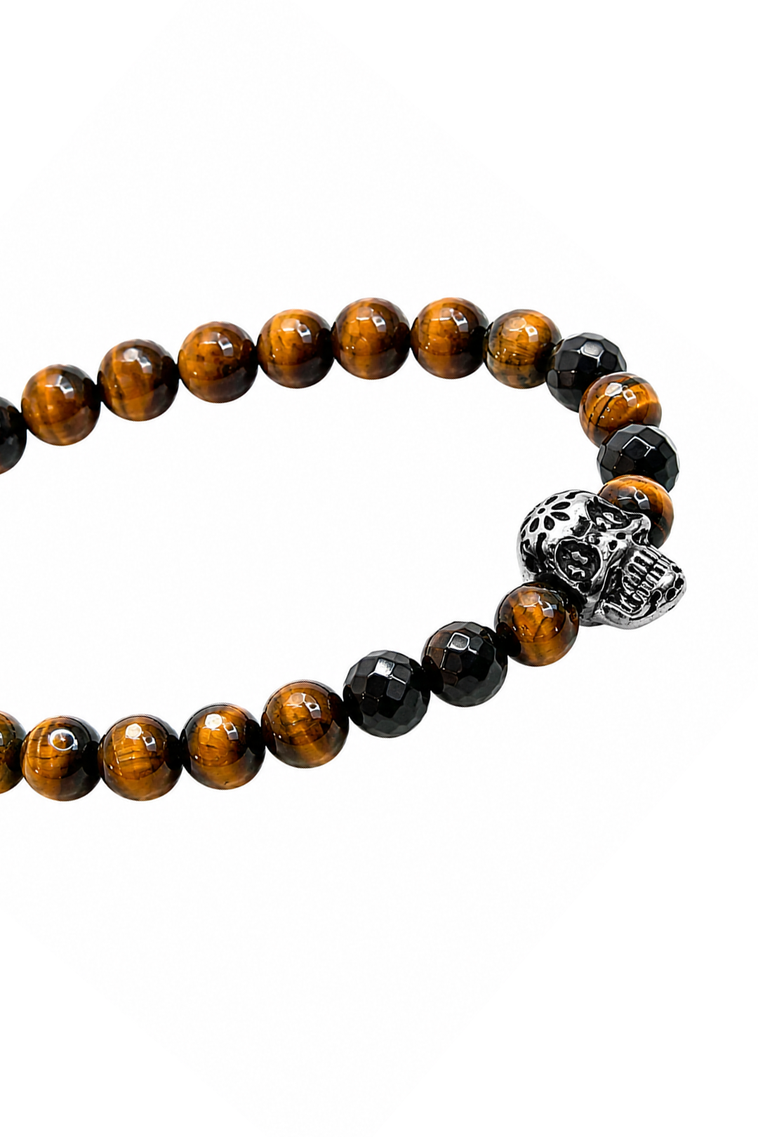 Pulsera Moss Calavera Ojo de Tigre y Ágata
