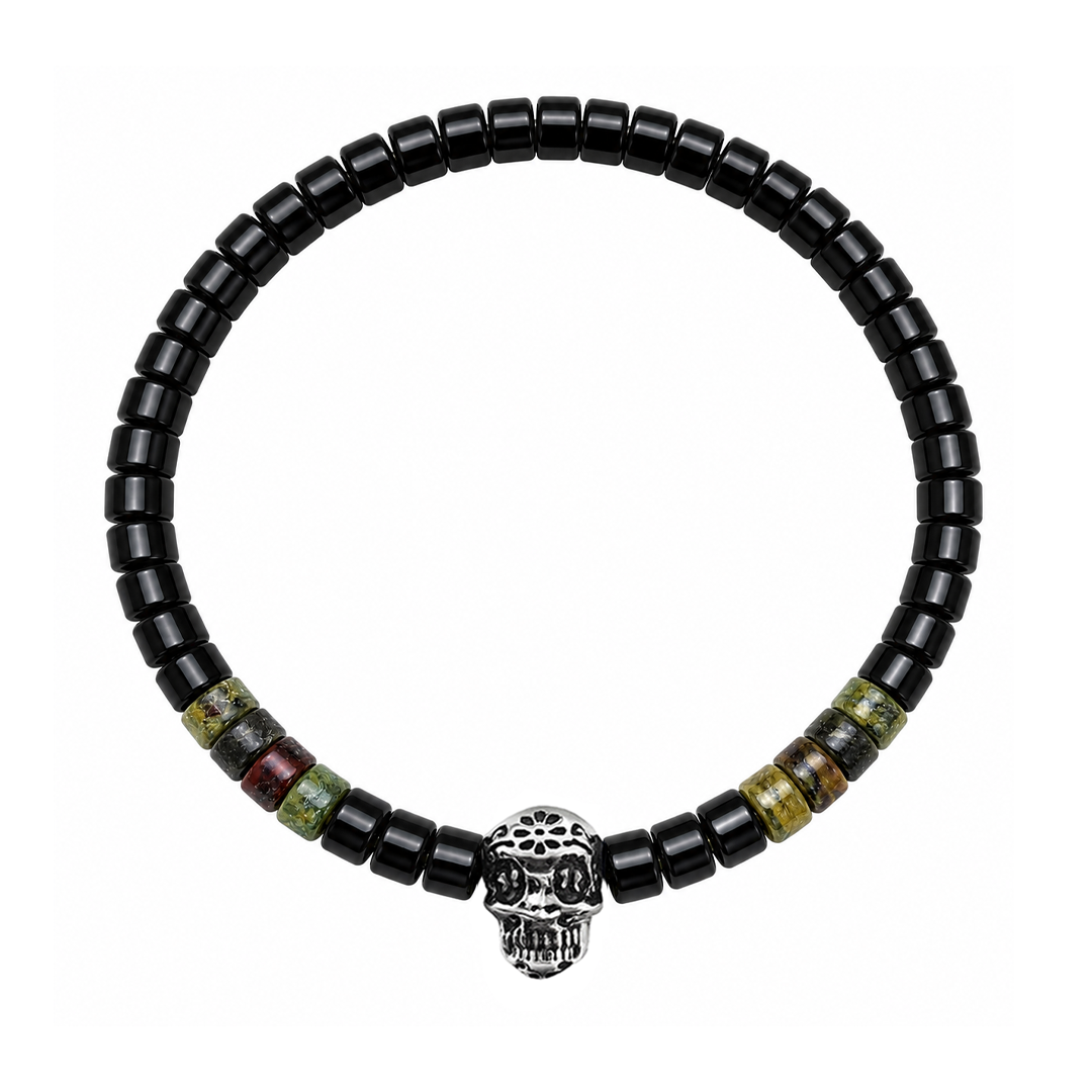 Pulsera Calavera Green Blood y Ágata