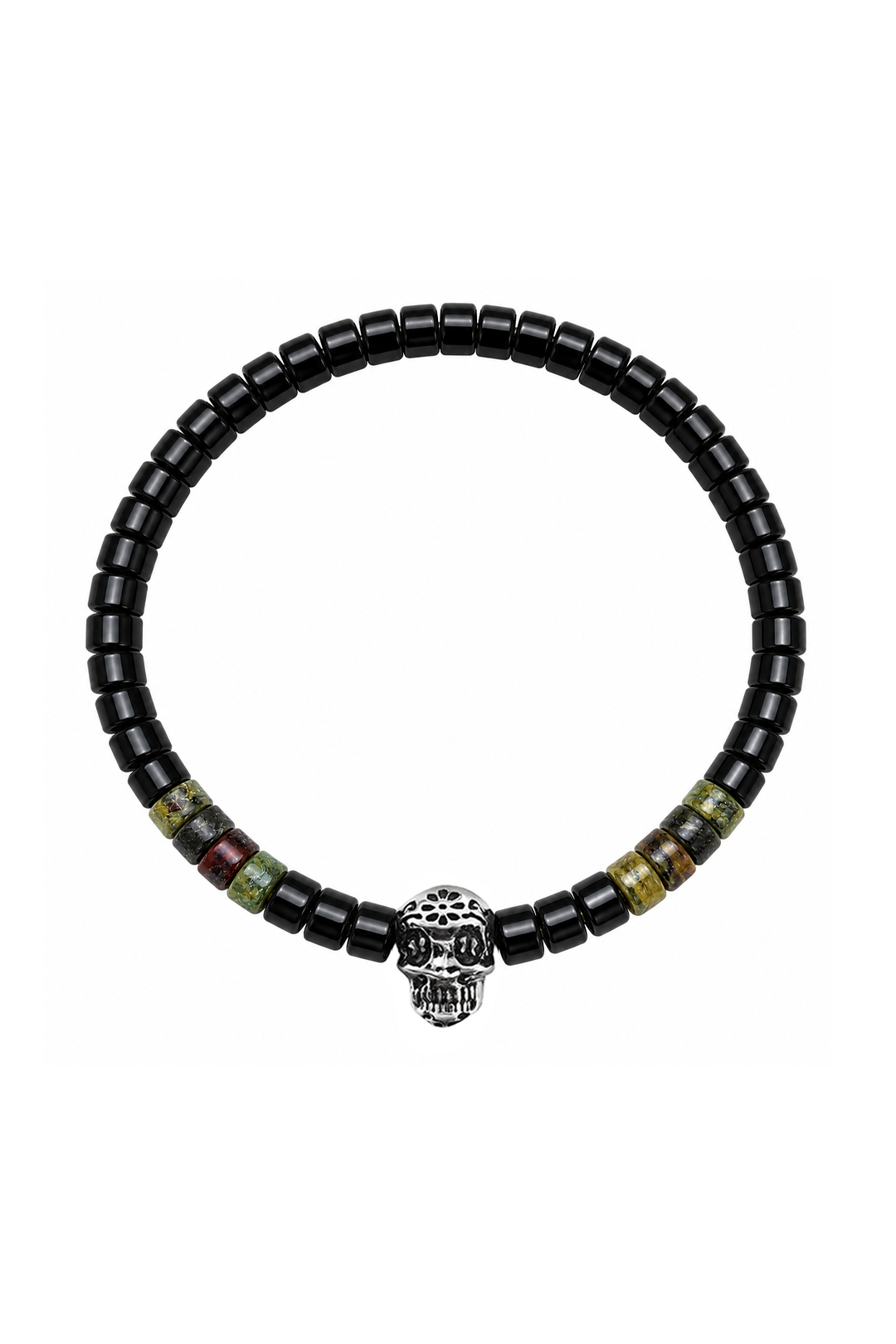 Pulsera Calavera Green Blood y Ágata