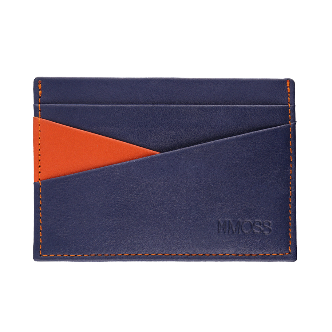 Tarjetero Moss Triángulo Azul / Naranja