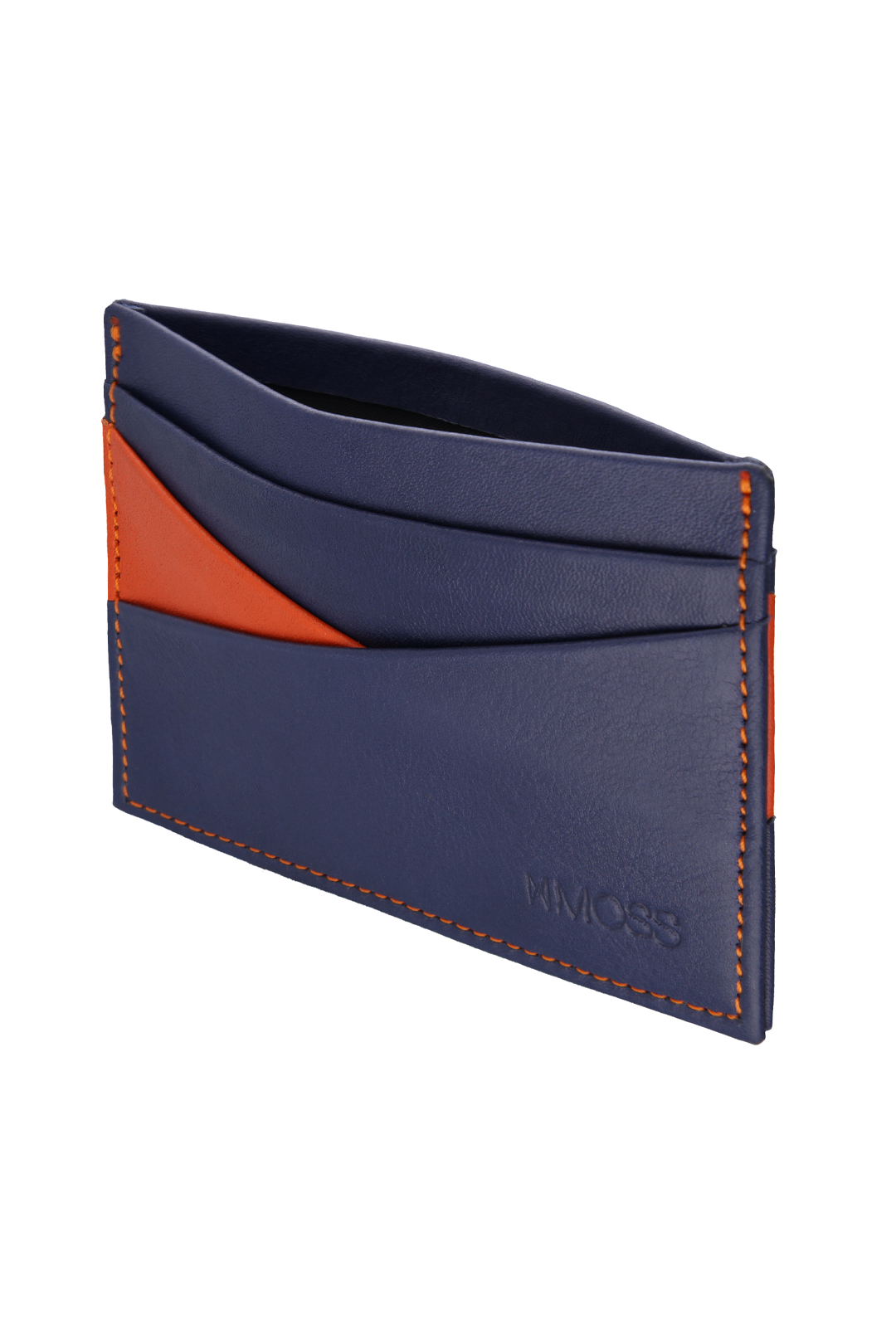Tarjetero Moss Triángulo Azul / Naranja